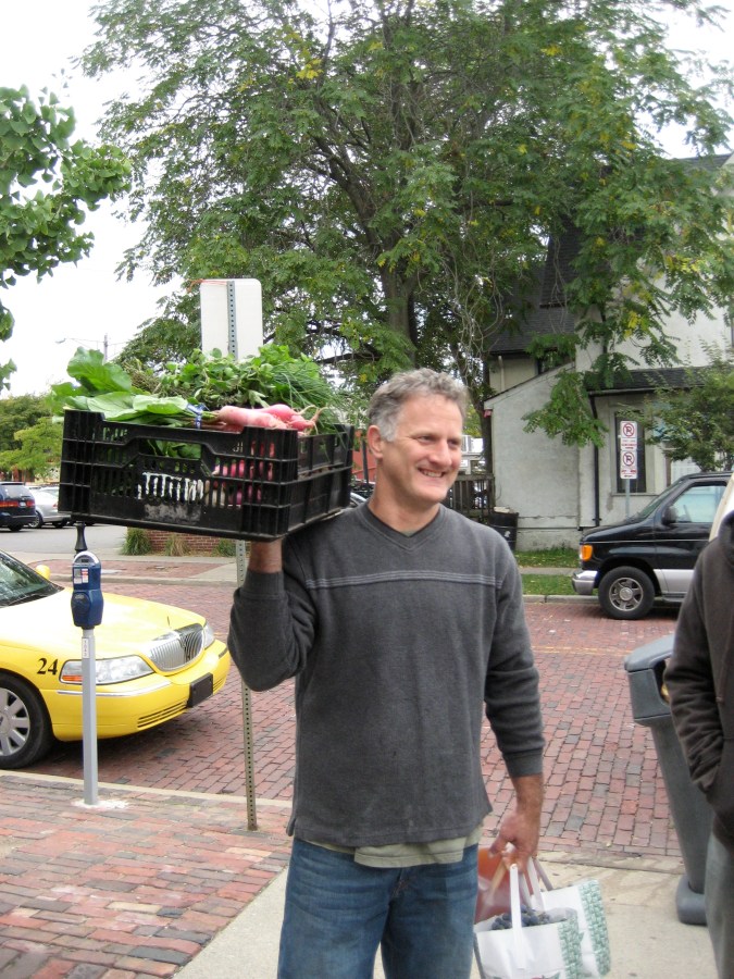 Chef Brandon Johns Shopping at the Ann Arbor Farmers Market for Grange Kitchen & Bar
