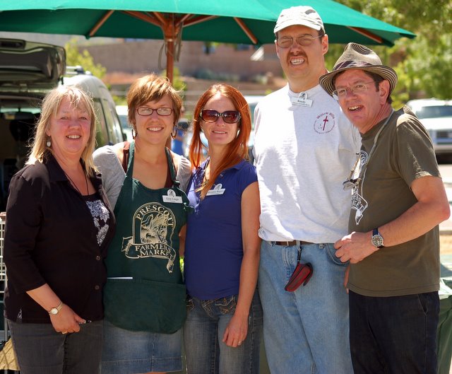 Coco-Erin-Breanna-Randy-Lafe-Prescott-FM-2422x2000 Coco, Erin, Assistant Breanna, market volunteer Randy and Lafe