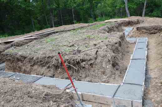Frost wall footings (there is no basement)