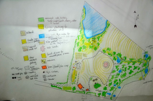 Part of the Permaculture Design Course was to envision what would be on the land in 15-20 years. So this is the global view.